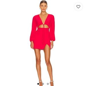 Superdown Selene wrap dress in red